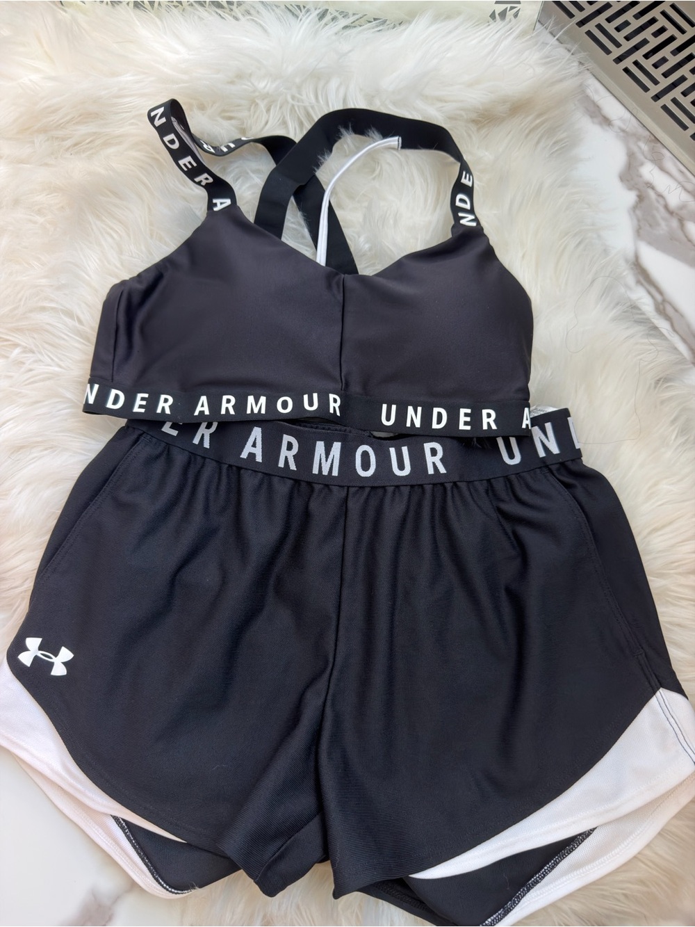 Under Armour Black Sports Bra & Shorts Set